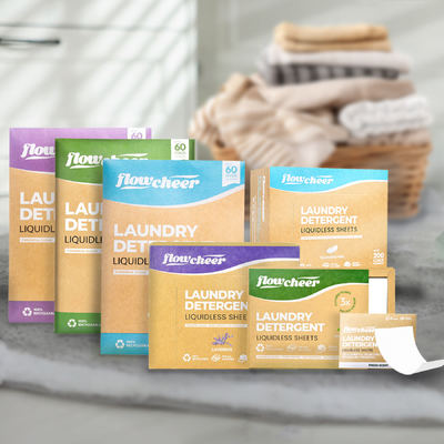 Umweltfreundliche Waschmittelblätter Biologisch abbaubare Waschmittelstreifen Auf Pflanzenbasis