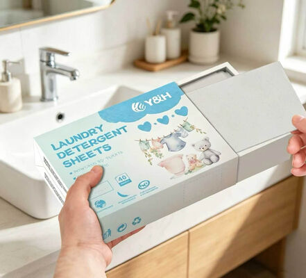 Waschmittelblätter auf pflanzlicher Tensidbasis, alle maschinenkompatibel mit konzentrierter Formel